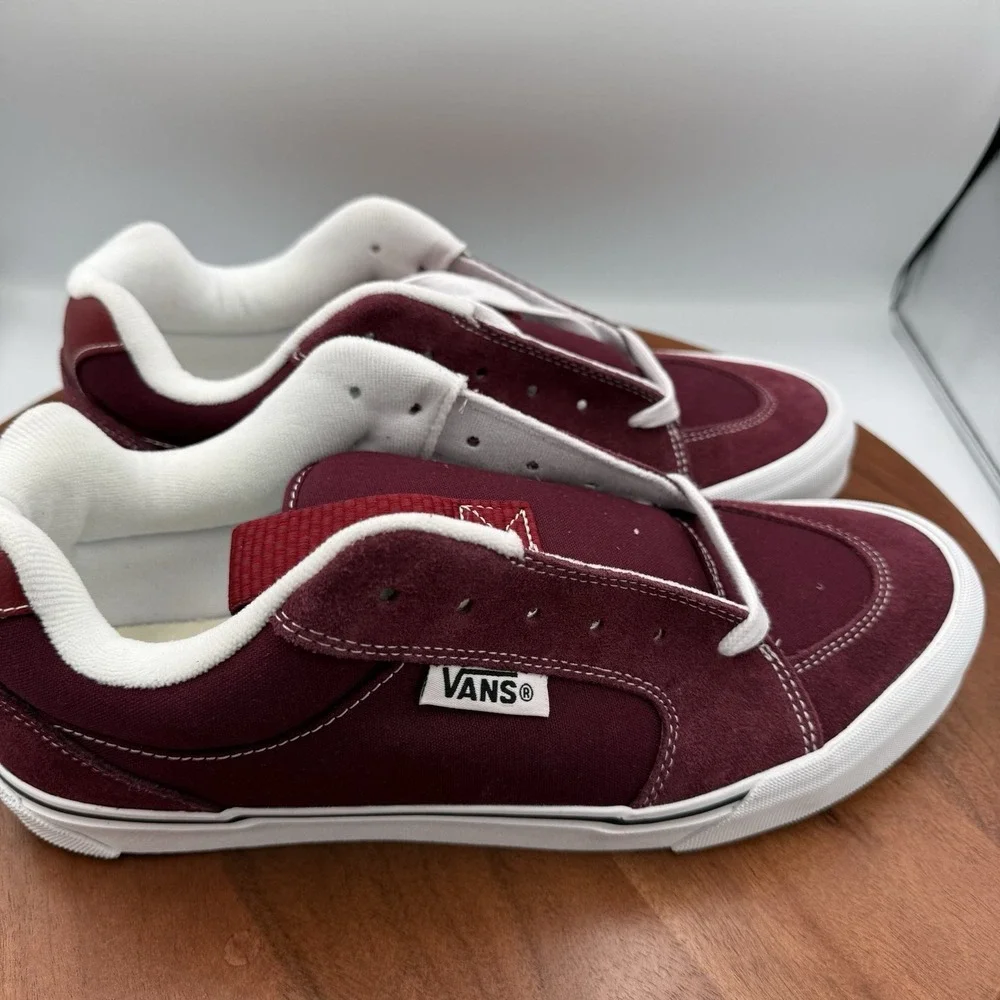 Vans Chukka Push Iconic Shoes Burgandy/White Fat Tongue Unisex Sz M/11.5 -‎ W/13
